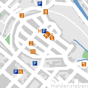 Merseburg, Stadtplan der Sehenswürdigkeiten in der Innenstadt