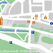 Stadtplan mit Sehenswürdigkeiten der Altstadt von Wittenberg