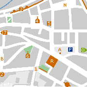 Zeitz, Stadtplan der Sehenswürdigkeiten in der  historischen Altstadt