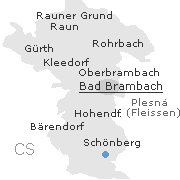 Lage der Orte im Stadtgebiet von Bad Brambach