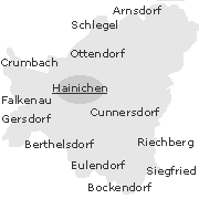 Lage der Stadt- und Ortsteile im Stadtgebiet Hainichen