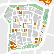 Leipzig Innenstadt, Plan der Sehenswürdigkeiten