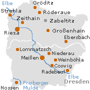 Meißen Kreis mit Riesa Großenhain in Sachsen