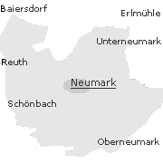 Lage der Ortsteile der Gemeinde Neumark im Vogtland