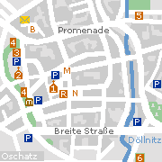 Oschatz - Stadtplan mit Sehenwürdigkeiten in der Innenstadt
