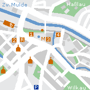 Innenstadt Plan Wilkau und Haßlau in Sachsen