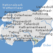 Halbinsel Eiderstedt - Lage der Gemeinden/Orte