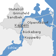 Lage einiger Ortsteile von Kappeln