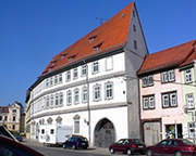 Erfurt: gotisches Haus Zum Vierherren bzw. Zum bunten Schiff, Patriezierhof