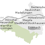 Orte im Stadtgebiet von Eisenach in Thüringen