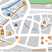 Heiligenstadt Stadtplan der Sehenswürdigkeiten in der Innenstadt
