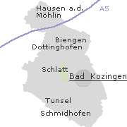 Lage einiger Orte im Stadtgebiet von Bad Krozingen