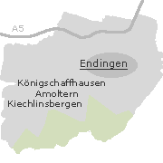 Lage einiger Orte in Stadtgebiet von Endingen