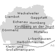 Lage einiger Stadtteile von Crailsheim