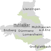 Lage einiger Orte im Stadtgebiet von Mühlacker