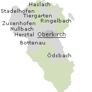 Lage einiger Orte im Stadtgebiet von Oberkirch