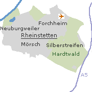 Lage einiger Ortsteile von Rheinstetten