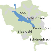 Lage einiger Orte der Gemeinde Schluchsee