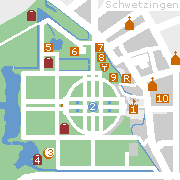 Schwetzingen, Sehenswürdigkeiten und Markantes im Zentrum der Stadt