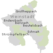 Orte im Stadtgebiet von Weinstadt