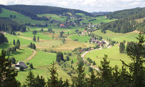Blick vom Aussichtsturm Bonndorf in der Nähe des Schluchsees, im Schwarzwald