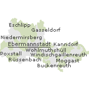 Lage einiger Orte im Stadtgebiet von Ebermannstadt / Fränkische Schweiz
