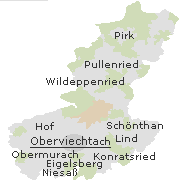 Lage einiger Orte im Stadtgebiet von Oberviechtach
