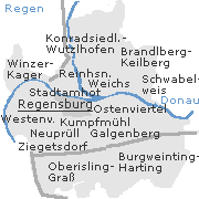 Stadtplan - Stadtteile von Regensburg