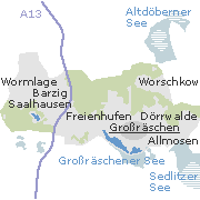 Lage einiger Ortsteile von Großräschen