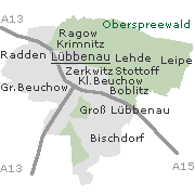Stadt- und Ortsteile im Stadtgebiet von Lübbenau