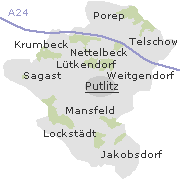 Lage einiger Ortsteile von Putlitz