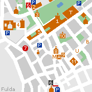 Stadtplan der Sehenswürdigkeiten  der Innenstadt von Fulda