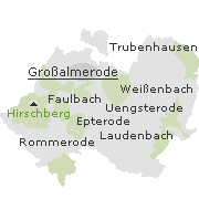 Lage einiger Orte im Stadtgebiet von Wanfried