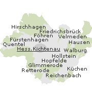 Lage einiger Orte im Stadtgebiet von Hessisch Lichtenau