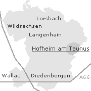 Lage einiger Orte im Stadtgebiet von Lampertheim