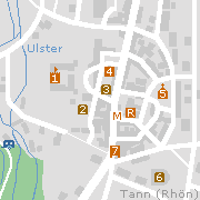 Stadtplan der Sehenswürdigkeiten der Innenstadt von Tann