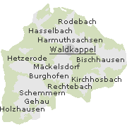 Lage einiger Orte im Stadtgebiet von Wanfgried