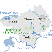 Lage einiger Ortsteile von Brüel