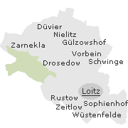 Lage einiger Ortsteile von Loitz
