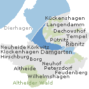 Lage einiger Ortsteile von Ribnitz-Damgarten