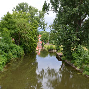 Blick zum Mühlenhof an der Kleinen Leine