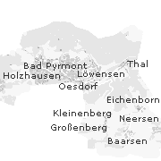 Lage einiger Orte im Stadtgebiet von Bad Pyrmont
