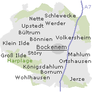 Lage einiger Stadtteile von Bockenem