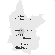 Lage einiger Orte im Stadtgebiet von Bremervörde