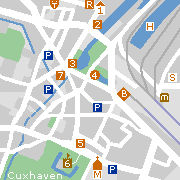 Cuxhaven, Stadtplan der Sehenswürdigkeitenin der Innenstadt