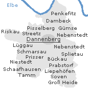 Ortsteie im Stadtgebiet von Dannenberg /Elbe