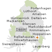 Lage einiger Ortsteile von Dassel