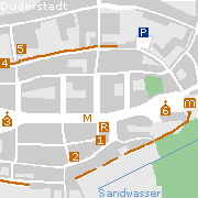 Duderstadt, Stadtplan der Sehenswürdigkeiten in der Altstadt