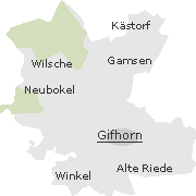 Lage einiger Stadtteile im Stadtgebiet Gifhorn