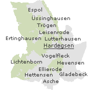 Lage einiger Ortsteile von Hardegsen